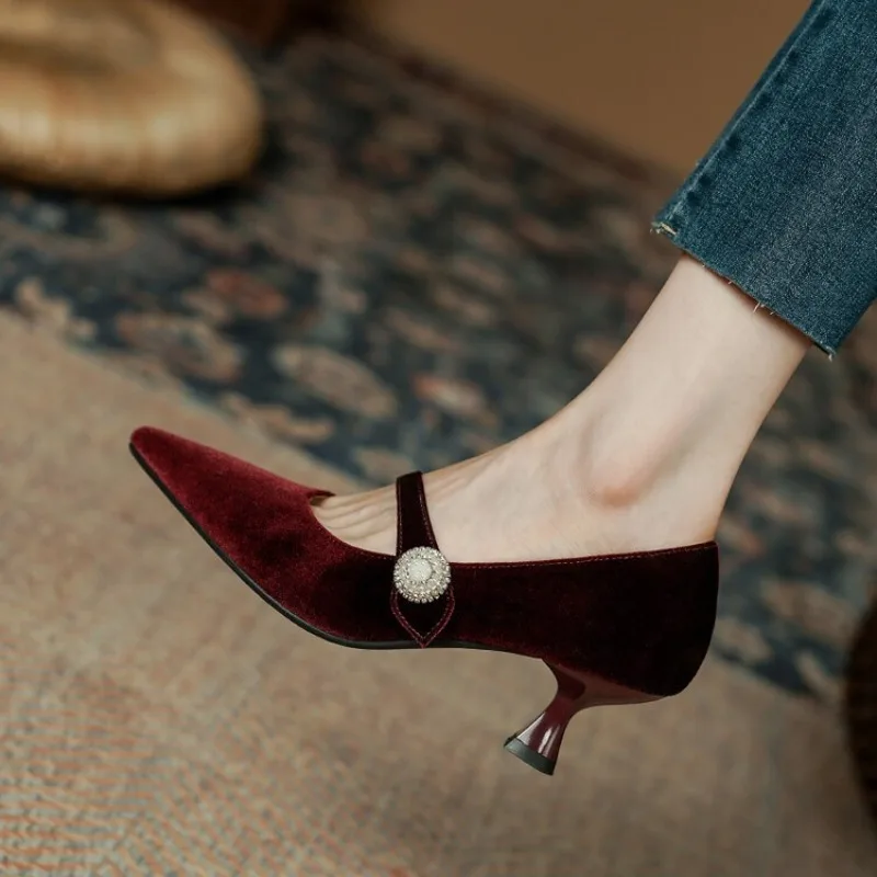 Vinho tinto apontou toe mary j - Women'S Shoes And Accessories avaliação e preço
