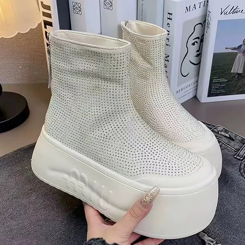 Luxo strass mulher botas plata - Women'S Accessories Trends 2025 avaliação e preço