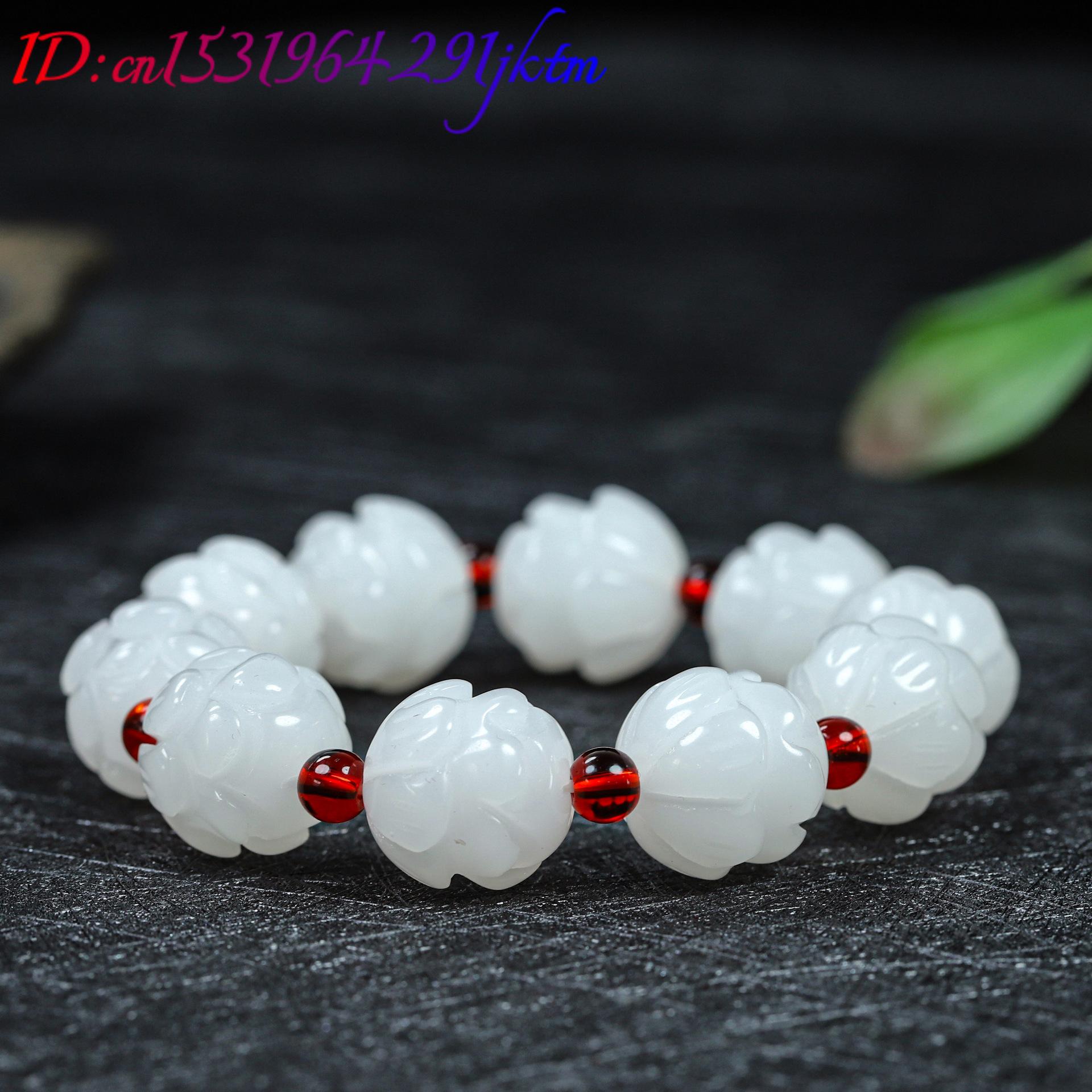 Pulseira de Jade Real Branca c - Women'S Accessories Designer avaliação e preço