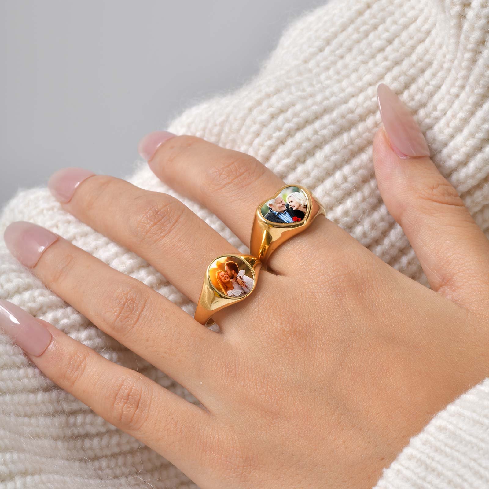 Anel de sinete com foto person - Women Accessories Logo avaliação e preço